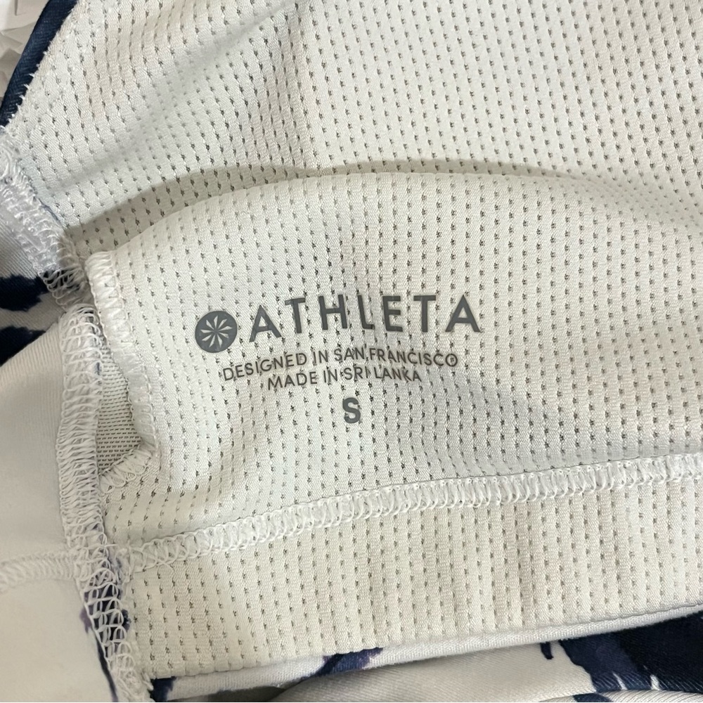 ATHLETA SPORTS BRA WHITE WATER FLOWER HIGH NECK SMALL - Picture 11 of 12